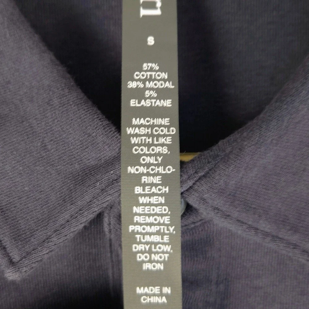 Vuori Mens Westport Long Sleeve Polo Shirt Gray Cotton Modal Stretch Size S V270